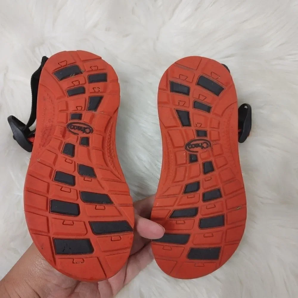 Size 13 Chaco Kid's ZX1 Ecotread Red Orange Yellow